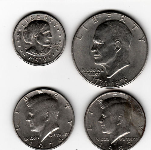 One Dollar 1979 Susan 1976 Eisenhower Half Dollar 1974 1983 (Usado)