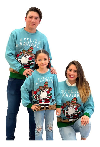 Sueter Navideño / Ugly Sweater Adultos Con Santa Mexicano