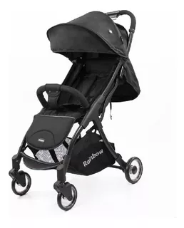 Cochecito De Paseo Para Bebé Rainbow Cloe Negro Compacto Ultraliviano Autoplegable