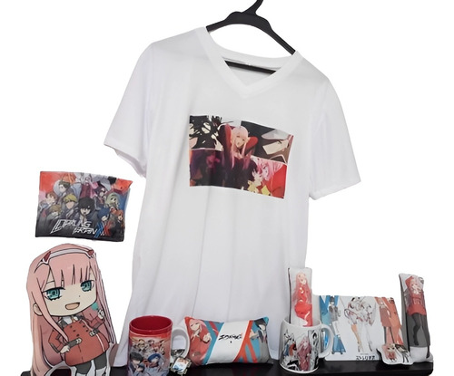 Camiseta Zero Two Personalizada Combo Taza Cojin 