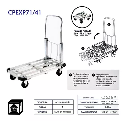 Carrito de Carga Plegable Energy CPEXP71-41