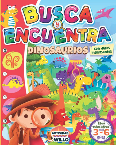 Libro: Busca Y Encuentra Dinosaurios Libro Educativo Niños 3