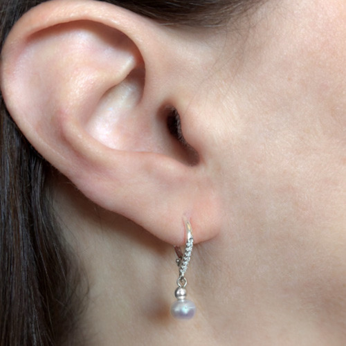 Aros Plata 925 Con Perla De Rio Y Piedras (n495078)
