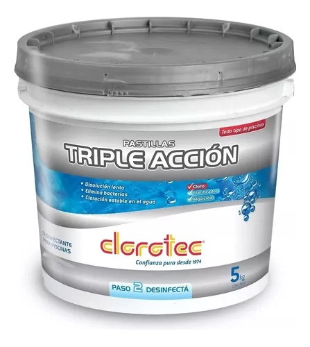 Pastillas Cloro Triple Acción X 5 Kg Clorotec