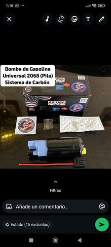 Bomba De Gasolina Universal 2068 (pila) Sistema De Carbón