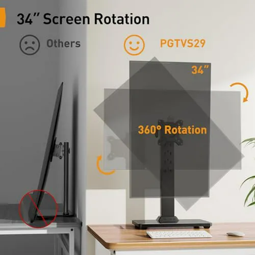 Soporte Monitor Ajustable Con Rotación 360°, Para Pantallas