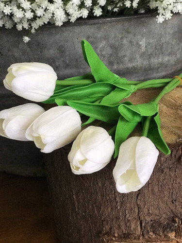 Flores Tulipan Artificial X 5u. Deco Eventos Novia Fiesta 