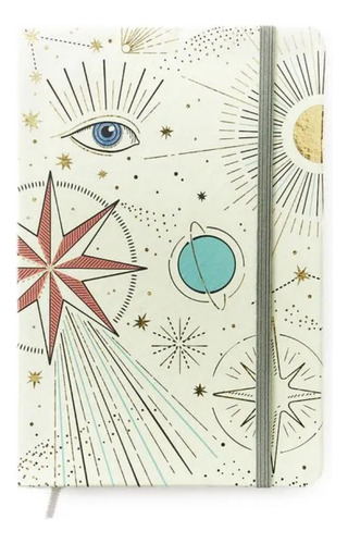 Cuaderno Cicero Estampado A5 - Espaço Tempo Blanco Rayado Color Astral/Espaço Tempo Blanco - Rayado