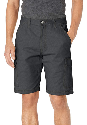 Pantalones Cortos Tipo Cargo Holgados De Sarga Militar Con M