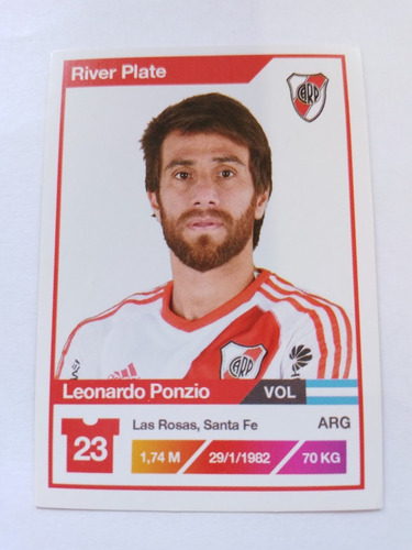 Figurita Futbol Argentino 2017/18 Num 297 Ponzio River