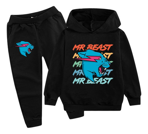 Sudadera Informal Con Capucha Mr Beast Lightning Cat Kids