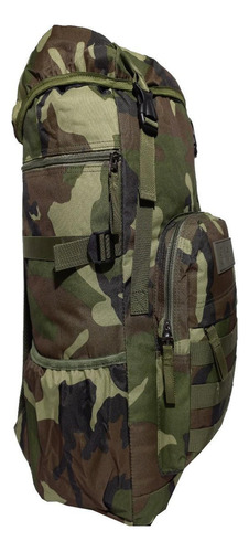 Mochila Camping Cargueira Camuflada Verde 55 Litros