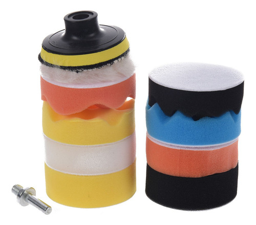 Kit De Polimento De Carro De 11 Peças De 76 Mm Em Almofada D