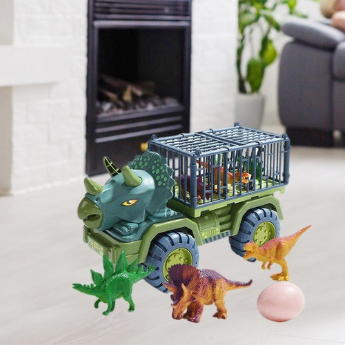 Juego De Juguetes Con Carrito De Transporte De Dinosaurios