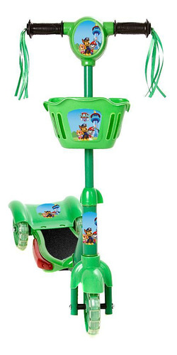 Brinquedo Patinete Infantil Patrulha Canina 3 Rodas Com Luz