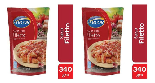 Pack X2u Salsa Lista Filetto Arcor Sin Tacc 340 G