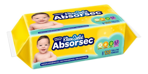 Toalla Humeda Kleen Bebe Absorsec C/ 120pzs