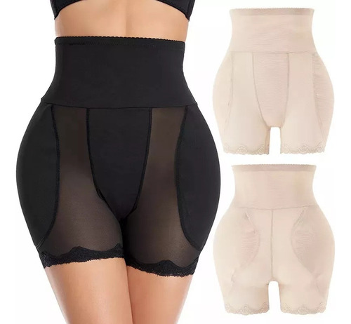 Pantalones Cortos De Cintura Alta Con Relleno En La Cadera