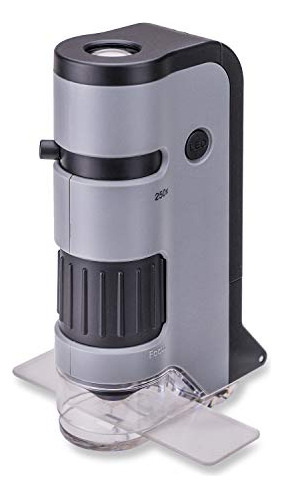 Microscopio De Bolsillo Con Luz Led Carson Microflip 100x-25