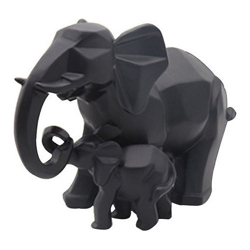 Madre Hijo Elefante Pareja Amor Escultura Decorativa [u]