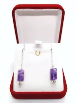 Comprar Aros Colgantes Amatista Natural Plata Ley 925