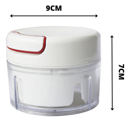 Mini Multiprocessador De Alimentos Manual 2 Lâminas 7x9cm Cor Branco