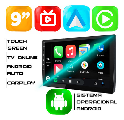 Kit Multimidia Android 9 Duster 14/19 Black Piano Renault