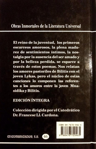 Las Canciones De Bilitis - Pierre Lous