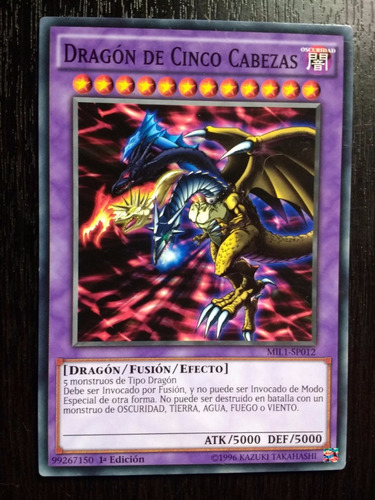 Dragón De Cinco Cabezas - Carta Yugioh - Español - $ 5.000 Dragón De Cinco Cabezas - Carta Yugioh - Español - $ 5.000