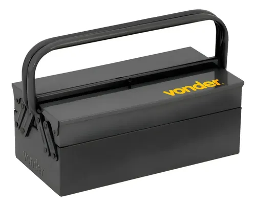 Caixa Para Ferramentas Metálica 03 Gavetas 40x19x16 Vonder Preto