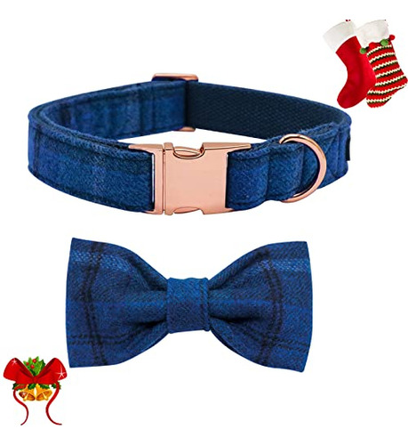 Collar Perro Maca Bates Azul Lana-nylon Ajustable Invierno