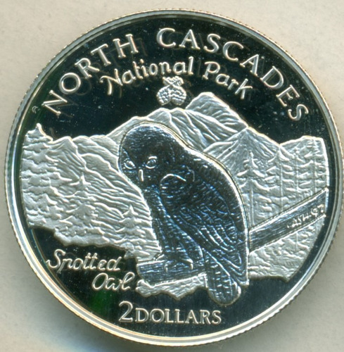 Islas Cook Moneda De Plata Proof 2 Dólares 1998 Cascada