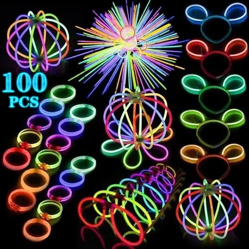 Pulseira Neon Brilho Escuro Fluorescente 100 Piezas