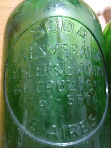 Imagen 2 de 5 de 2 Antiguo Sifon Vidrio Relieve Cabeza Plomo Cofler Giachino