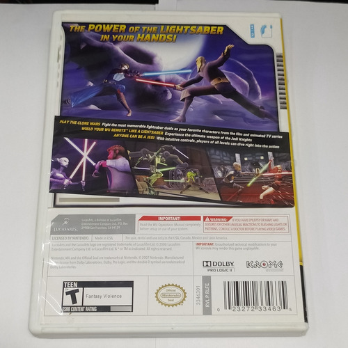 Star Wars Clone Wars Light Saber Duels Wii En Buenas Condi (Usado)