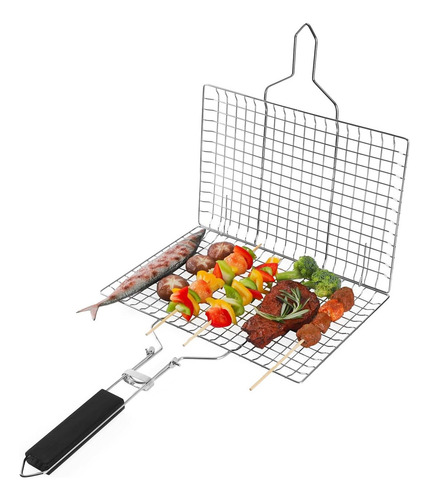Cesta De Grelha, Cesta De Aço Inoxidável Com Alça, Cesta De