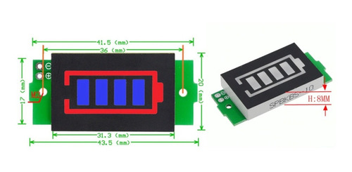 Imagen 6 de 8 de Modulo Indicador De Voltaje Nuevo Baterias Litio Arduino 2pc