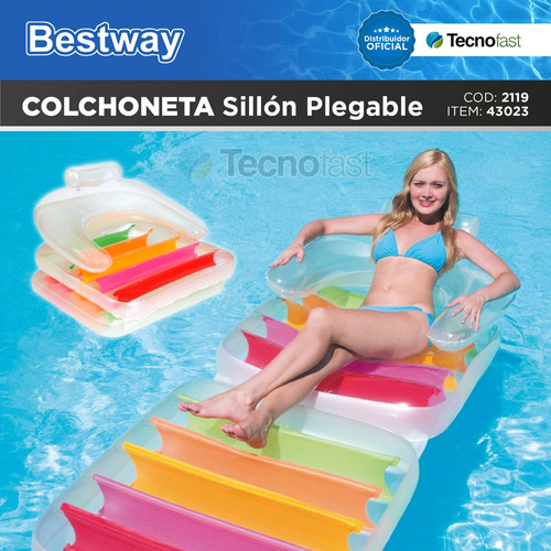 Colchoneta Sillon Inflable Bestway Plegable 2 En 1 Pileta
