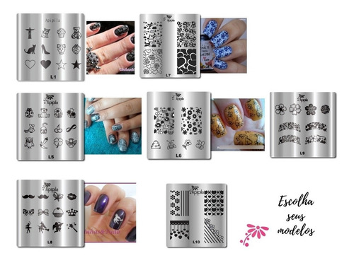 Imagem 6 de 8 de Placas E Carimbos De Unhas Apipila L33 Grátis Finalizador