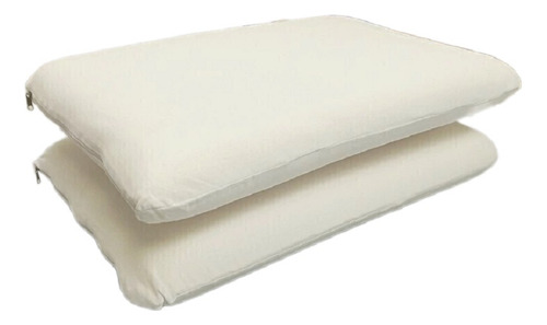 Kit X3 Tres Almohadas Inteligente Visco 60x30 Fundas Lavable Blanco