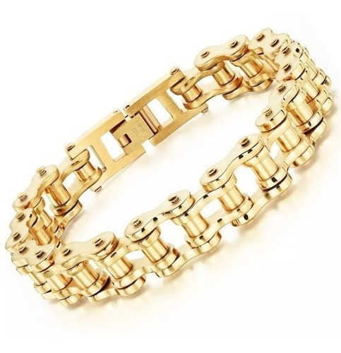 Pulseira Masculina Bracelete Estilo Corrente Banho Ouro 18k