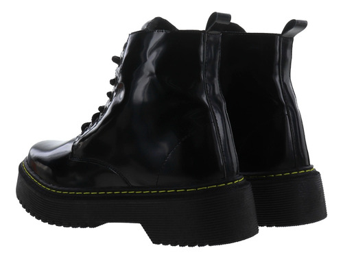 Imagen 4 de 4 de Botines Estilo Combate Para Dama Efecto Charol Erez