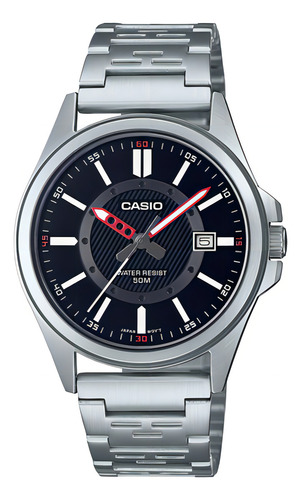 Reloj Casio Hombre Mtp-e700d-1e Calendario Acero Color de la malla Plateado