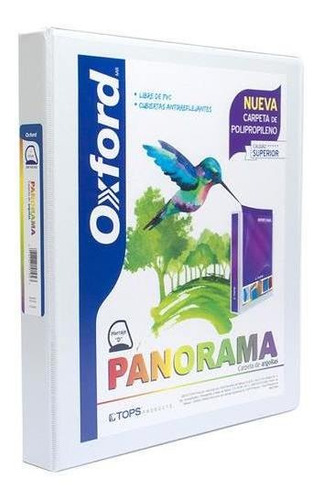 Carpeta Panoramica Oxford Carta Arillo D 1 Pulgada Blanca