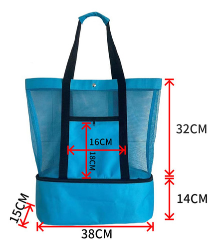 Bolsa De Mano Para Playa, Refrigerador De Doble Capa Azul