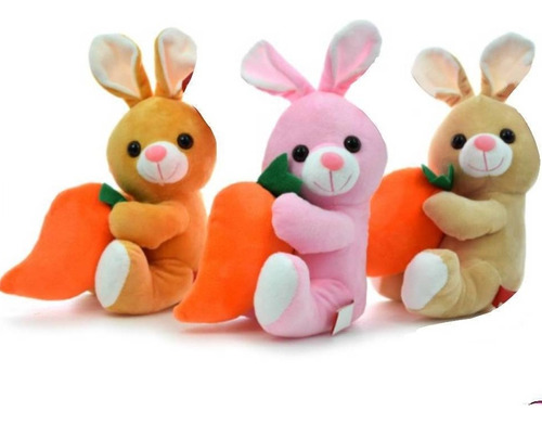 Conejo De Peluche Pascua Conejito Importado Divino Zanahoria