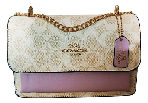 Bolsa Coach Crossbody Klare Rosa Con Herrajes Dorados 