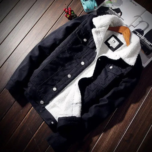 Chaqueta Vaquera Con Forro Polar Para Hombre, Corte Ajustado