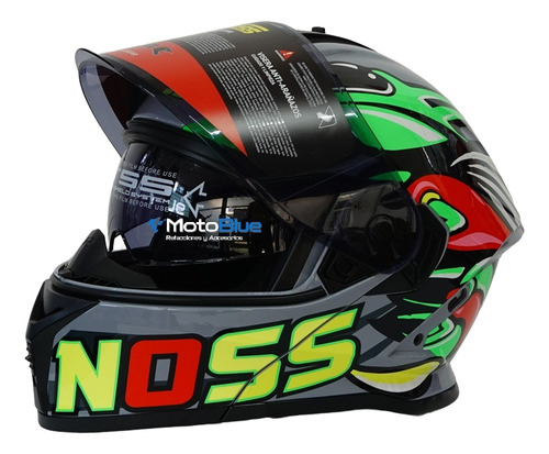 Casco Noss Ns-x90 Abatible Horner Negro/verde Negro/verde Horner S