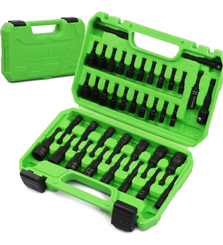 Swanlake 39pcs Magnetic Hex Nut Driver Master Kit, 1/4  Quic